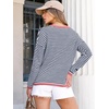 image:imageANRABESS Womens Striped Sweaters Long Sleeve Top Crewneck Color Block Casual Loose Knitted Pullover Shirts 2026 Fall OutfitsBlue White Pink