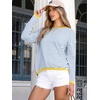 image:imageANRABESS Womens Striped Sweaters Long Sleeve Top Crewneck Color Block Casual Loose Knitted Pullover Shirts 2026 Fall OutfitsBlue White Yellow