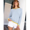 image:imageANRABESS Womens Striped Sweaters Long Sleeve Top Crewneck Color Block Casual Loose Knitted Pullover Shirts 2026 Fall OutfitsBlue White Yellow