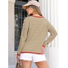 image:imageANRABESS Womens Striped Sweaters Long Sleeve Top Crewneck Color Block Casual Loose Knitted Pullover Shirts 2026 Fall OutfitsBrown White Orange
