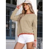 image:imageANRABESS Womens Striped Sweaters Long Sleeve Top Crewneck Color Block Casual Loose Knitted Pullover Shirts 2026 Fall OutfitsBrown White Orange