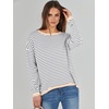 image:imageANRABESS Womens Striped Sweaters Long Sleeve Top Crewneck Color Block Casual Loose Knitted Pullover Shirts 2026 Fall OutfitsGrey White Apricot