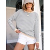 image:imageANRABESS Womens Striped Sweaters Long Sleeve Top Crewneck Color Block Casual Loose Knitted Pullover Shirts 2026 Fall OutfitsGrey White Apricot
