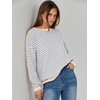 image:imageANRABESS Womens Striped Sweaters Long Sleeve Top Crewneck Color Block Casual Loose Knitted Pullover Shirts 2026 Fall OutfitsGrey White Apricot