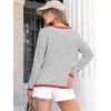 image:imageANRABESS Womens Striped Sweaters Long Sleeve Top Crewneck Color Block Casual Loose Knitted Pullover Shirts 2026 Fall OutfitsGrey White Orange
