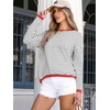 image:imageANRABESS Womens Striped Sweaters Long Sleeve Top Crewneck Color Block Casual Loose Knitted Pullover Shirts 2026 Fall OutfitsGrey White Orange