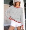 image:imageANRABESS Womens Striped Sweaters Long Sleeve Top Crewneck Color Block Casual Loose Knitted Pullover Shirts 2026 Fall OutfitsGrey White Orange