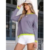 image:imageANRABESS Womens Striped Sweaters Long Sleeve Top Crewneck Color Block Casual Loose Knitted Pullover Shirts 2026 Fall OutfitsPink Green