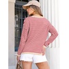 image:imageANRABESS Womens Striped Sweaters Long Sleeve Top Crewneck Color Block Casual Loose Knitted Pullover Shirts 2026 Fall OutfitsRed White Apricot