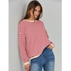 image:imageANRABESS Womens Striped Sweaters Long Sleeve Top Crewneck Color Block Casual Loose Knitted Pullover Shirts 2026 Fall OutfitsRed White Apricot