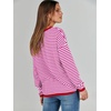 image:imageANRABESS Womens Striped Sweaters Long Sleeve Top Crewneck Color Block Casual Loose Knitted Pullover Shirts 2026 Fall OutfitsRed White Pink