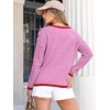 image:imageANRABESS Womens Striped Sweaters Long Sleeve Top Crewneck Color Block Casual Loose Knitted Pullover Shirts 2026 Fall OutfitsRed White Pink