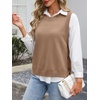 image:imageANRABESS Womens Sweater Vest Summer Sleeveless Crewneck Ribbed Knit Side Button Loose Pullover Tank Tops 2026 Fall OutfitsBrown