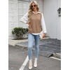 image:imageANRABESS Womens Sweater Vest Summer Sleeveless Crewneck Ribbed Knit Side Button Loose Pullover Tank Tops 2026 Fall OutfitsBrown