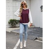 image:imageANRABESS Womens Sweater Vest Summer Sleeveless Crewneck Ribbed Knit Side Button Loose Pullover Tank Tops 2026 Fall OutfitsBurgundy