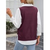 image:imageANRABESS Womens Sweater Vest Summer Sleeveless Crewneck Ribbed Knit Side Button Loose Pullover Tank Tops 2026 Fall OutfitsBurgundy