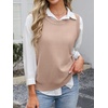image:imageANRABESS Womens Sweater Vest Summer Sleeveless Crewneck Ribbed Knit Side Button Loose Pullover Tank Tops 2026 Fall OutfitsFlush Pink