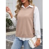 image:imageANRABESS Womens Sweater Vest Summer Sleeveless Crewneck Ribbed Knit Side Button Loose Pullover Tank Tops 2026 Fall OutfitsFlush Pink