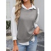 image:imageANRABESS Womens Sweater Vest Summer Sleeveless Crewneck Ribbed Knit Side Button Loose Pullover Tank Tops 2026 Fall OutfitsGray