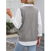 image:imageANRABESS Womens Sweater Vest Summer Sleeveless Crewneck Ribbed Knit Side Button Loose Pullover Tank Tops 2026 Fall OutfitsGray