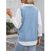 image:imageANRABESS Womens Sweater Vest Summer Sleeveless Crewneck Ribbed Knit Side Button Loose Pullover Tank Tops 2026 Fall OutfitsLight Blue