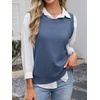 image:imageANRABESS Womens Sweater Vest Summer Sleeveless Crewneck Ribbed Knit Side Button Loose Pullover Tank Tops 2026 Fall OutfitsSteel Blue