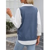 image:imageANRABESS Womens Sweater Vest Summer Sleeveless Crewneck Ribbed Knit Side Button Loose Pullover Tank Tops 2026 Fall OutfitsSteel Blue