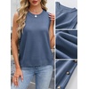image:imageANRABESS Womens Sweater Vest Summer Sleeveless Crewneck Ribbed Knit Side Button Loose Pullover Tank Tops 2026 Fall OutfitsSteel Blue