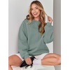 image:imageANRABESS Womens Sweatshirts Crewneck Fleece Oversized Pullover Sweater Spring Winter Cute Tops Teen Girls Preppy Clothes 2026Sage Green