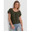 image:imageANRABESS Womens T Shirts Pleated amp Short Sleeve Summer Tops Business Casual Dressy Blouses 2026 Cute Fashion ClothesArmy Green