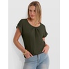 image:imageANRABESS Womens T Shirts Pleated amp Short Sleeve Summer Tops Business Casual Dressy Blouses 2026 Cute Fashion ClothesArmy Green