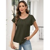 image:imageANRABESS Womens T Shirts Pleated amp Short Sleeve Summer Tops Business Casual Dressy Blouses 2026 Cute Fashion ClothesArmy Green