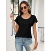 image:imageANRABESS Womens T Shirts Pleated amp Short Sleeve Summer Tops Business Casual Dressy Blouses 2026 Cute Fashion ClothesBlack