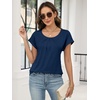 image:imageANRABESS Womens T Shirts Pleated amp Short Sleeve Summer Tops Business Casual Dressy Blouses 2026 Cute Fashion ClothesBlue