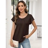 image:imageANRABESS Womens T Shirts Pleated amp Short Sleeve Summer Tops Business Casual Dressy Blouses 2026 Cute Fashion ClothesBrown