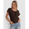 image:imageANRABESS Womens T Shirts Pleated amp Short Sleeve Summer Tops Business Casual Dressy Blouses 2026 Cute Fashion ClothesBrown