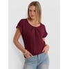 image:imageANRABESS Womens T Shirts Pleated amp Short Sleeve Summer Tops Business Casual Dressy Blouses 2026 Cute Fashion ClothesBurgundy