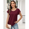 image:imageANRABESS Womens T Shirts Pleated amp Short Sleeve Summer Tops Business Casual Dressy Blouses 2026 Cute Fashion ClothesBurgundy