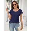 image:imageANRABESS Womens T Shirts Pleated amp Short Sleeve Summer Tops Business Casual Dressy Blouses 2026 Cute Fashion ClothesDeep Royal Blue