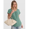 image:imageANRABESS Womens T Shirts Pleated amp Short Sleeve Summer Tops Business Casual Dressy Blouses 2026 Cute Fashion ClothesGreen