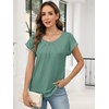 image:imageANRABESS Womens T Shirts Pleated amp Short Sleeve Summer Tops Business Casual Dressy Blouses 2026 Cute Fashion ClothesGreen