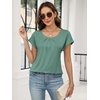 image:imageANRABESS Womens T Shirts Pleated amp Short Sleeve Summer Tops Business Casual Dressy Blouses 2026 Cute Fashion ClothesGreen