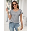 image:imageANRABESS Womens T Shirts Pleated amp Short Sleeve Summer Tops Business Casual Dressy Blouses 2026 Cute Fashion ClothesGrey