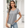 image:imageANRABESS Womens T Shirts Pleated amp Short Sleeve Summer Tops Business Casual Dressy Blouses 2026 Cute Fashion ClothesGrey