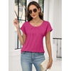 image:imageANRABESS Womens T Shirts Pleated amp Short Sleeve Summer Tops Business Casual Dressy Blouses 2026 Cute Fashion ClothesHot Pink