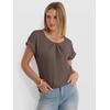 image:imageANRABESS Womens T Shirts Pleated amp Short Sleeve Summer Tops Business Casual Dressy Blouses 2026 Cute Fashion ClothesLight Brown