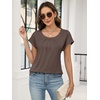 image:imageANRABESS Womens T Shirts Pleated amp Short Sleeve Summer Tops Business Casual Dressy Blouses 2026 Cute Fashion ClothesLight Brown