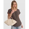 image:imageANRABESS Womens T Shirts Pleated amp Short Sleeve Summer Tops Business Casual Dressy Blouses 2026 Cute Fashion ClothesLight Brown