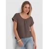 image:imageANRABESS Womens T Shirts Pleated amp Short Sleeve Summer Tops Business Casual Dressy Blouses 2026 Cute Fashion ClothesLight Brown