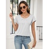 image:imageANRABESS Womens T Shirts Pleated amp Short Sleeve Summer Tops Business Casual Dressy Blouses 2026 Cute Fashion ClothesWhite